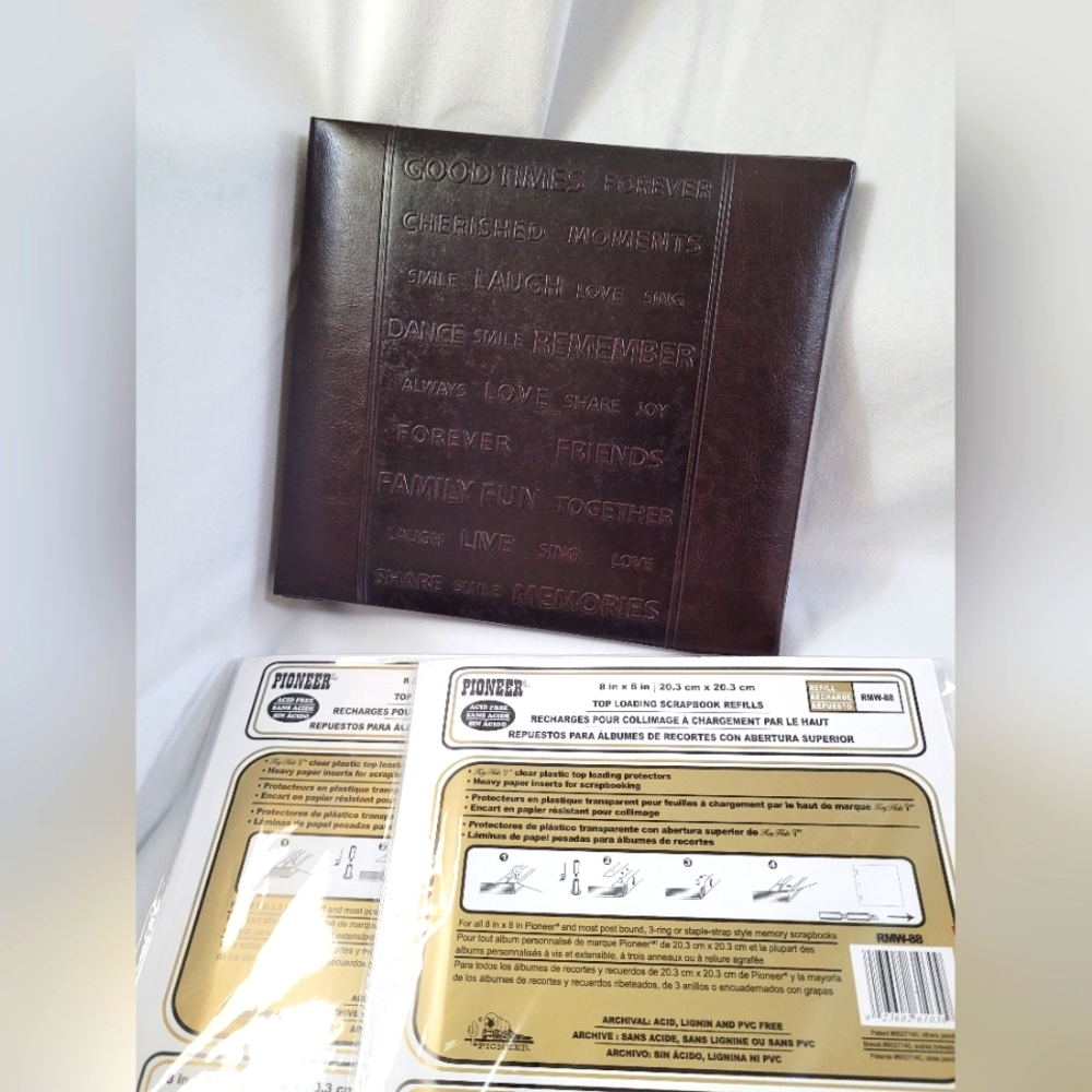 Pioneer Scrapbook w/Embossed Words on Cover 8x8 - NWT